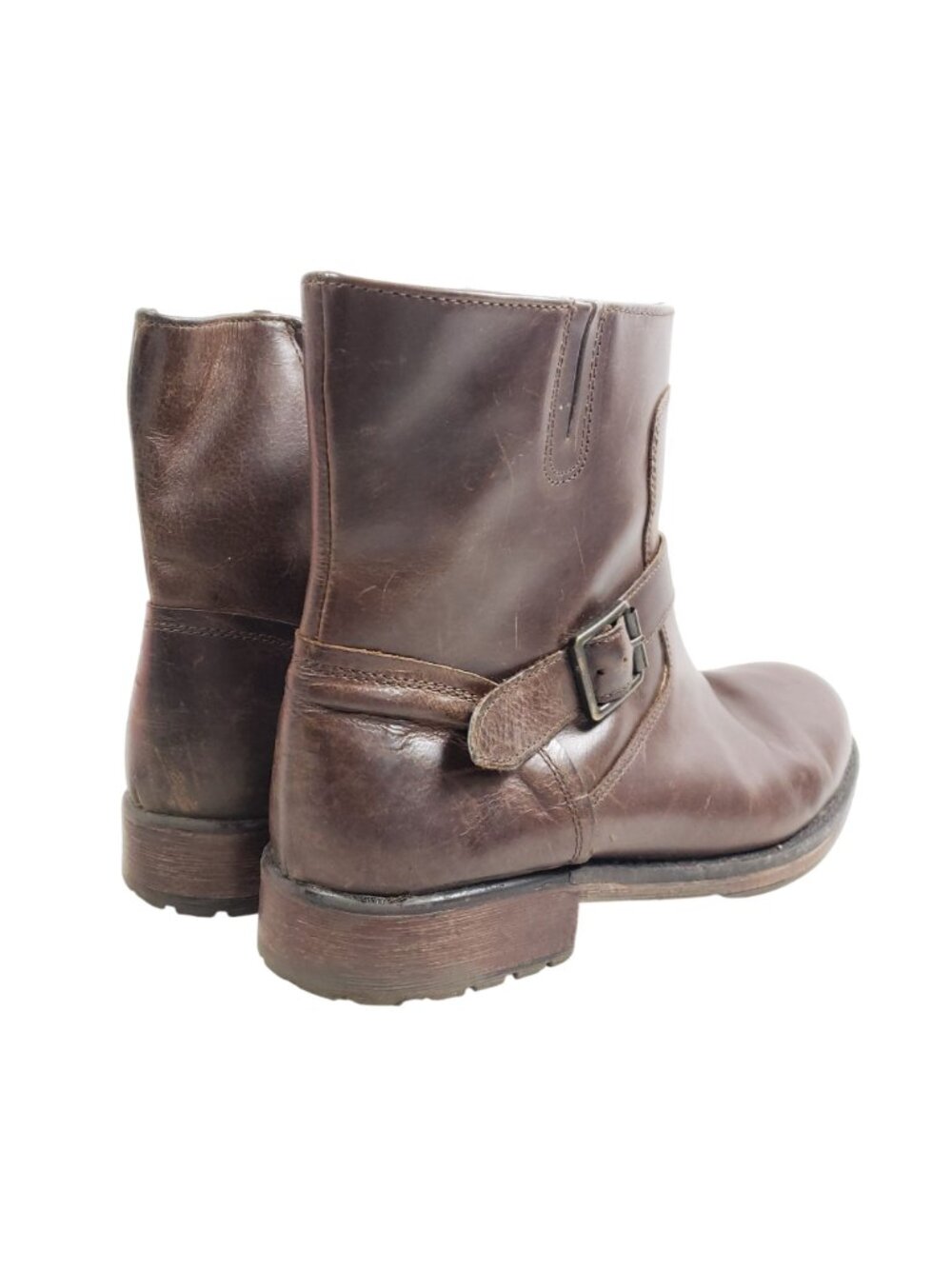 Franco Fortini Mens Size 9 Brown Leather Ankle Boots With Side Zipper - Picture 3 of 9